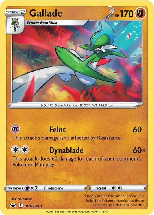 081/198 - Gallade Reverse Holo - Chilling Reign - Pokemon TCG