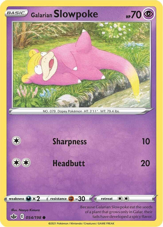 054/198 - Galarian Slowpoke Reverse Holo - Chilling Reign - Pokemon TCG