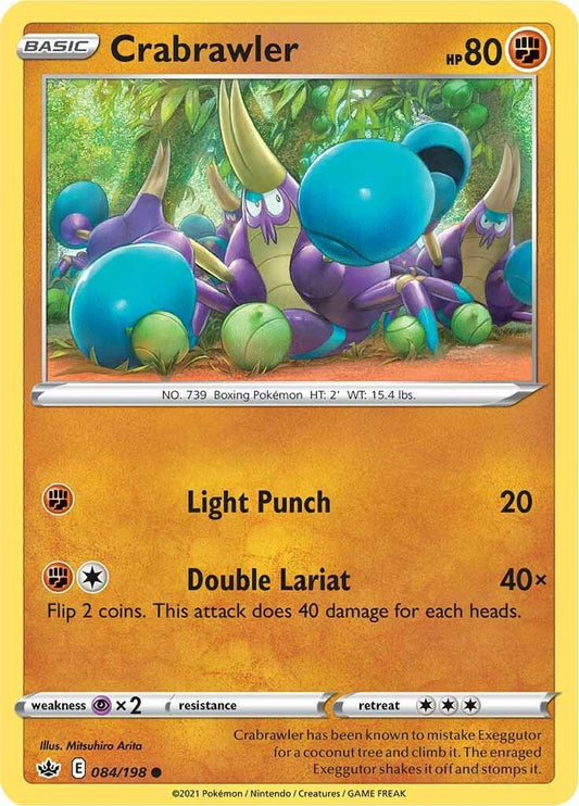 084/198 - Crabrawler Reverse Holo - Chilling Reign - Pokemon TCG