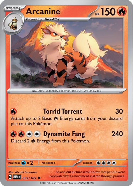 059/165 - Arcanine Reverse Holo - 151 - Pokemon TCG