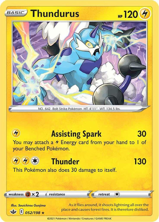 052/198 - Thunderus Reverse Holo - Chilling Reign - Pokemon TCG