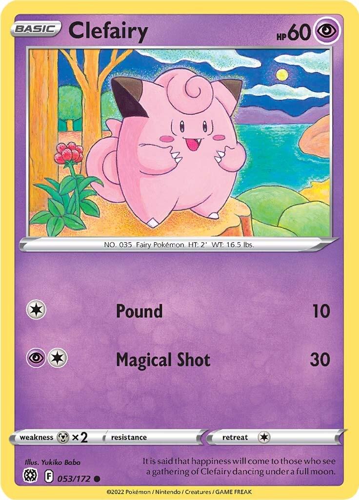 053/172 - Clefairy Reverse Holo - Brilliant Stars - Pokemon TCG