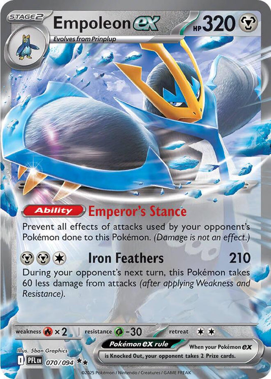070/094 - Empoleon Ex - Phantasmal Flames - Pokemon TCG
