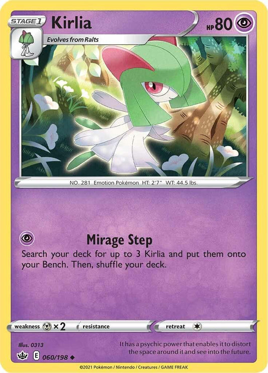 060/198 - Kirlia Reverse Holo - Chilling Reign - Pokemon TCG