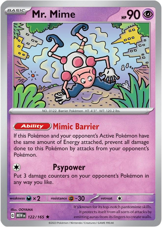 122/165 - Mr. Mime Reverse Holo - 151 - Pokemon TCG