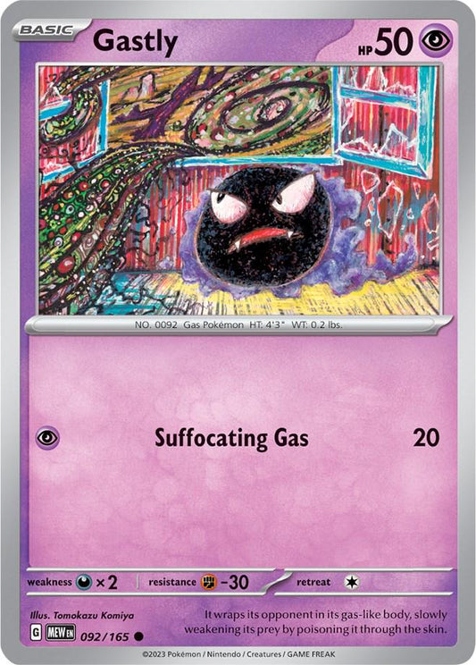 092/165 - Gastly Reverse Holo - 151 - Pokemon TCG