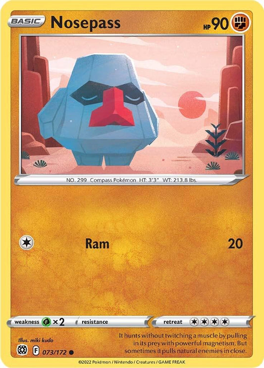 073/172 - Nosepass Reverse Holo - Brilliant Stars - Pokemon TCG