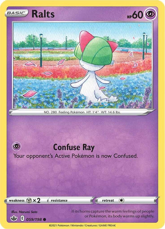 059/198 - Ralts Reverse Holo - Chilling Reign - Pokemon TCG