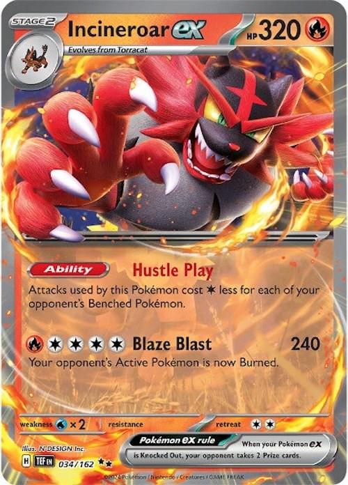 034/162 - Incineroar EX - Temporal Forces - Pokemon TCG