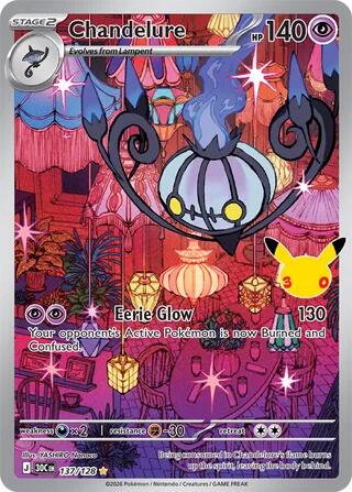 137/128 - Chandelure - 30th Celebration - Pokemon TCG