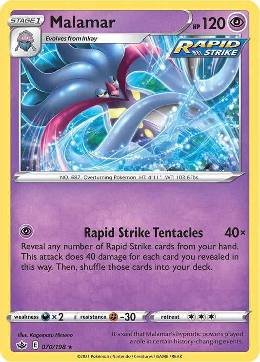 070/198 - Malamar Reverse Holo - Chilling Reign - Pokemon TCG