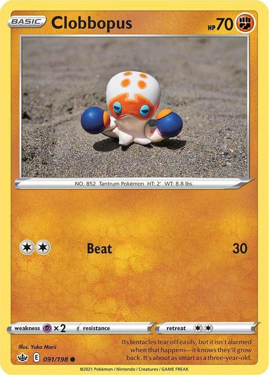 091/198 - Clobbopus Reverse Holo - Chilling Reign - Pokemon TCG