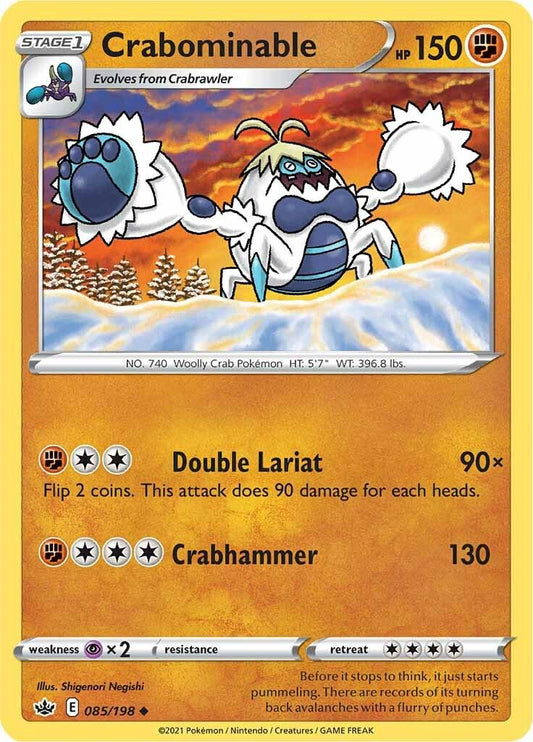 085/198 - Crabominable Reverse Holo - Chilling Reign - Pokemon TCG