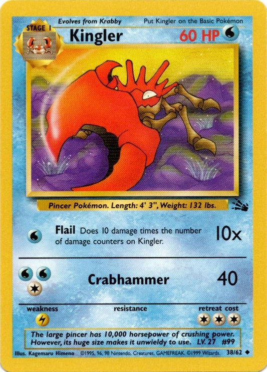 38/62 - Kingler - Fossil - Pokemon TCG