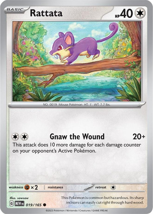 019/165 - Rattata Reverse Holo - 151 - Pokemon TCG