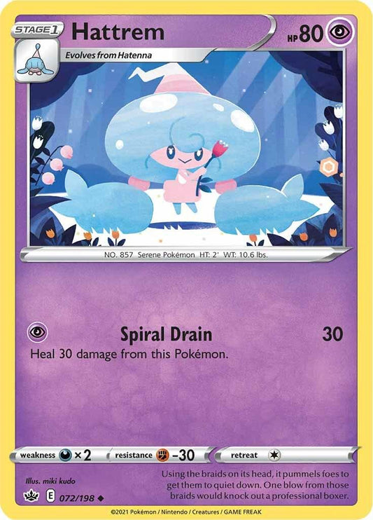 072/198 - Hattrem Reverse Holo - Chilling Reign - Pokemon TCG