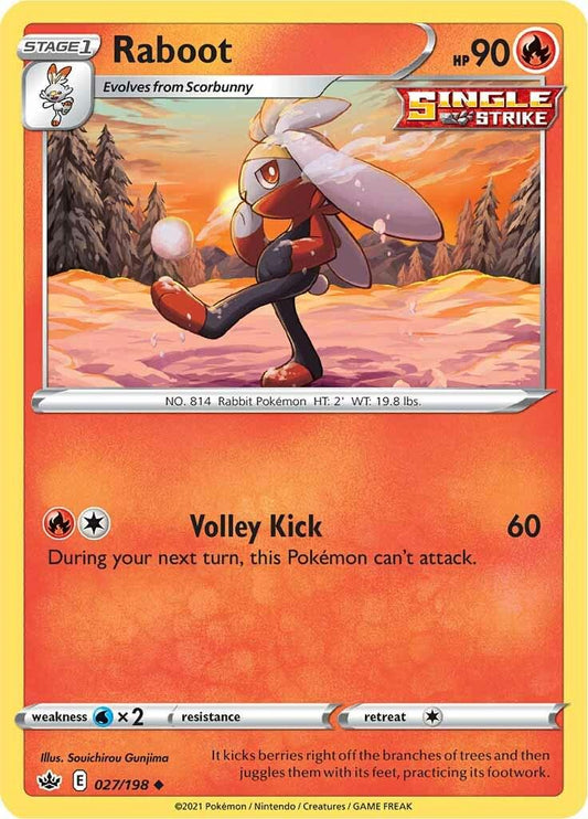 027/198 - Raboot Reverse Holo - Chilling Reign - Pokemon TCG