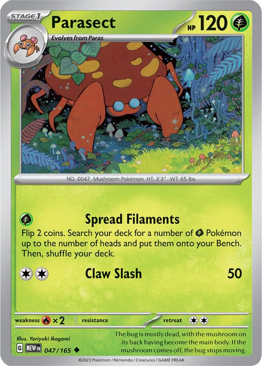 047/165 - Parasect Reverse Holo - 151 - Pokemon TCG