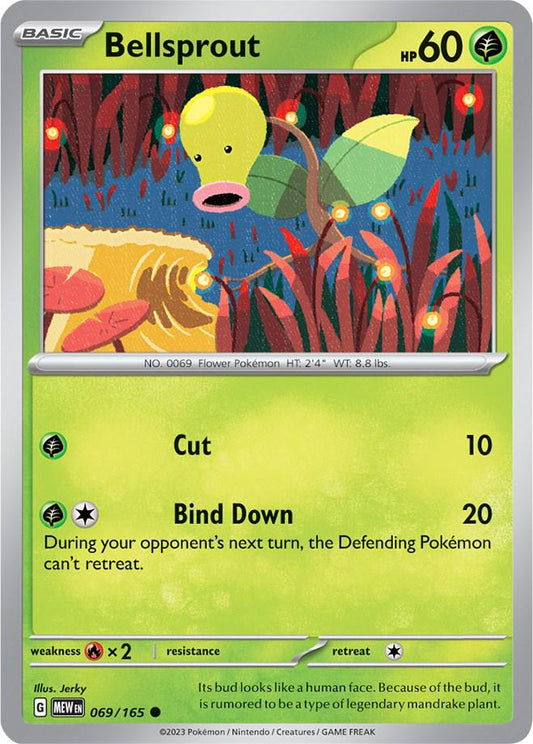 069/165 - Bellsprout Reverse Holo - 151 - Pokemon TCG