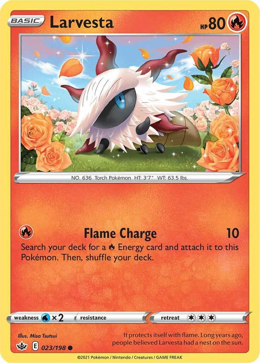 023/198 - Larvesta Reverse Holo - Chilling Reign - Pokemon TCG