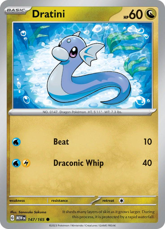 147/165 - Dratini Reverse Holo - 151 - Pokemon TCG