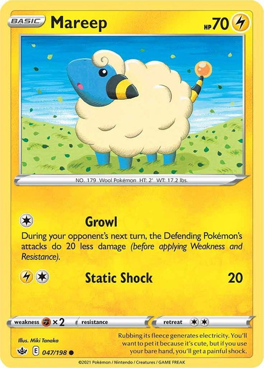 047/198 - Mareep Reverse Holo - Chilling Reign - Pokemon TCG