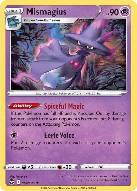 064/195 - Mismagius Reverse Holo - Silver Tempest - Pokemon TCG