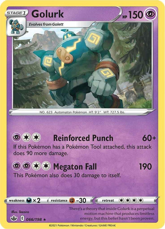 066/198 - Golurk Reverse Holo - Chilling Reign - Pokemon TCG