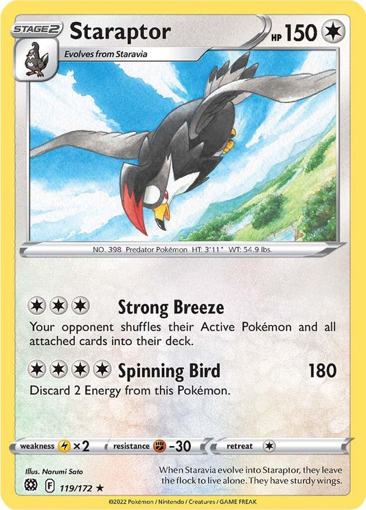 119/172 - Staraptor Reverse Holo - Brilliant Stars - Pokemon TCG