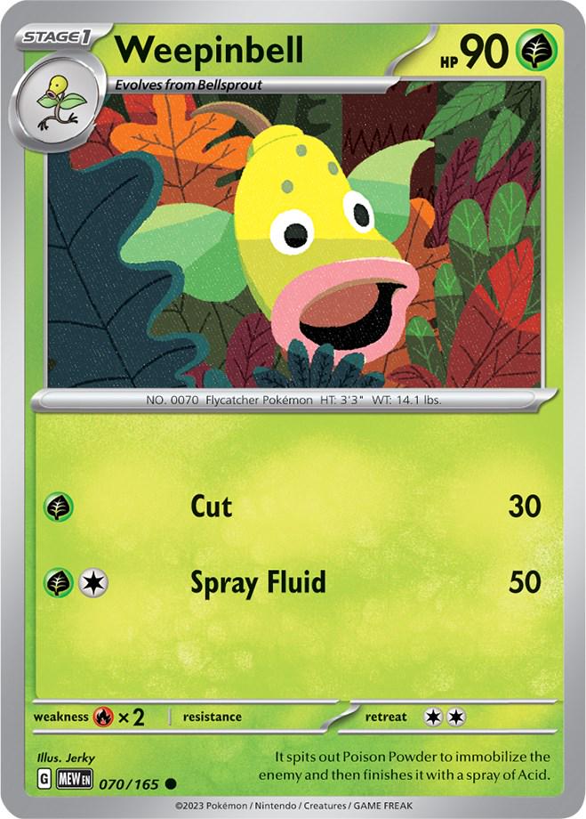 070/165 - Weepinbell Reverse Holo - 151 - Pokemon TCG