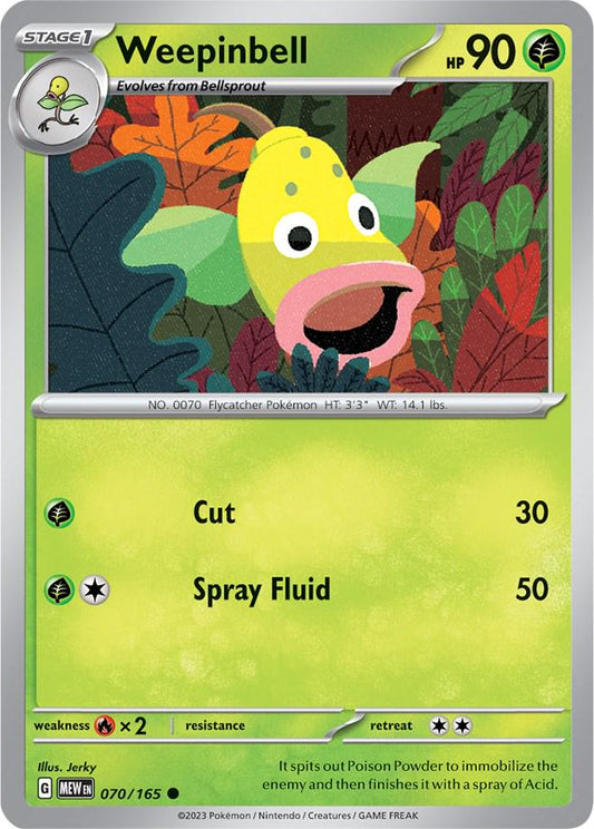 070/165 - Weepinbell Reverse Holo - 151 - Pokemon TCG