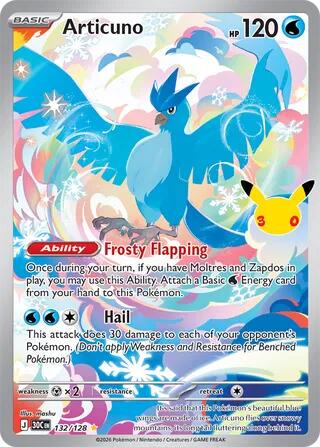 132/128 - Articuno - 30th Celebration - Pokemon TCG