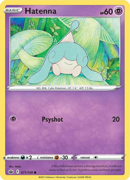 071/198 - Hatenna Reverse Holo - Chilling Reign - Pokemon TCG