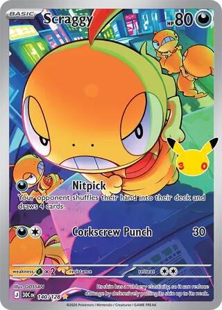 140/128 - Scraggy - 30th Celebration - Pokemon TCG