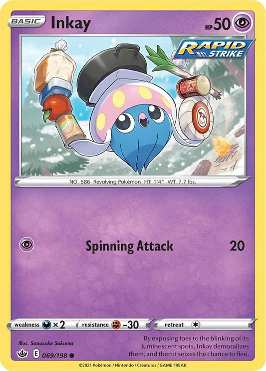 069/198 - Inkay Reverse Holo - Chilling Reign - Pokemon TCG