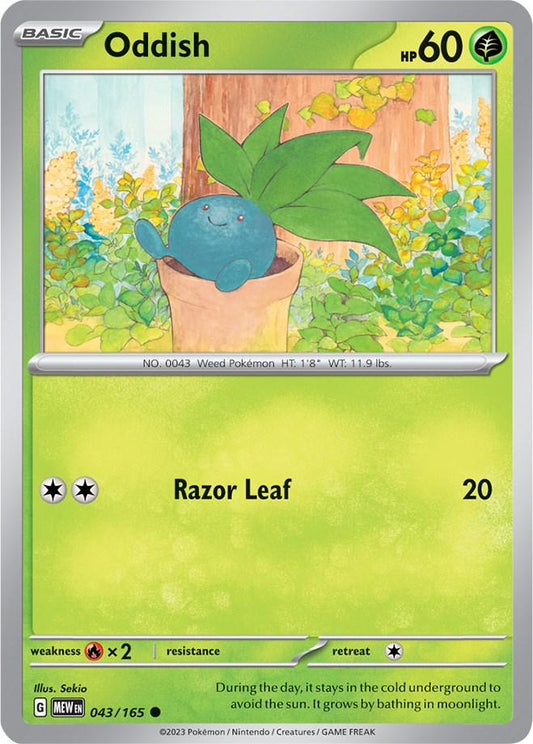 043/165 - Oddish Reverse Holo - 151 - Pokemon TCG