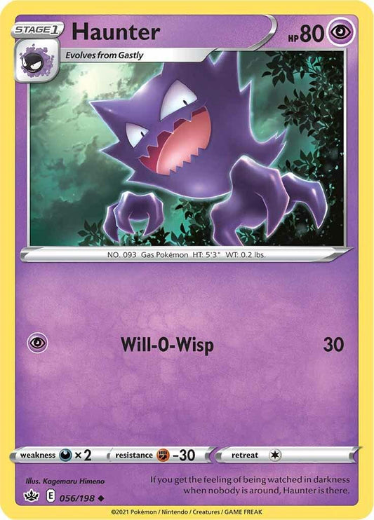 056/198 - Haunter Reverse Holo - Chilling Reign - Pokemon TCG