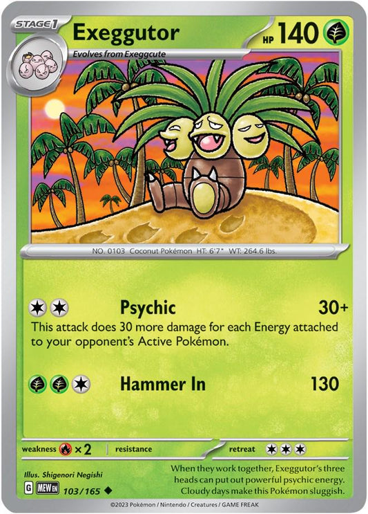 103/165 - Exeggutor Reverse Holo - 151 - Pokemon TCG