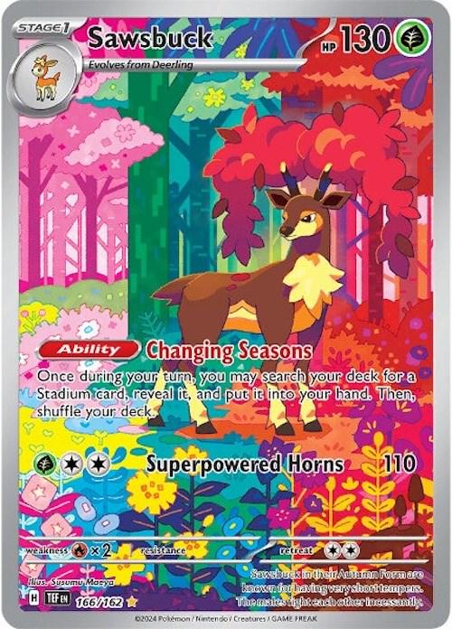 166/162 - Sawsbuck Illustration Rare - Temporal Forces - Pokemon TCG