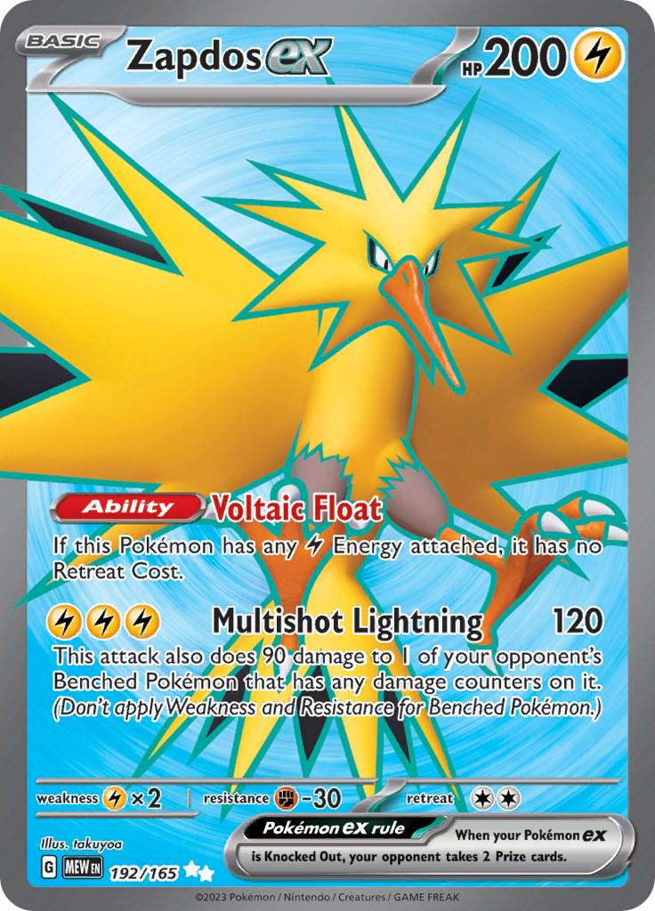192/165 - Zapdos EX - Scarlet & Violet 151 - Pokemon TCG