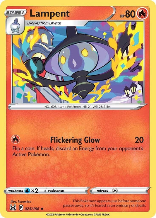 025/196 - Lampent Reverse Holo - Lost Origin - Pokemon TCG