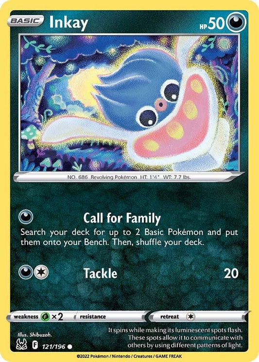 121/196 - Inkay Reverse Holo - Lost Origin - Pokemon TCG