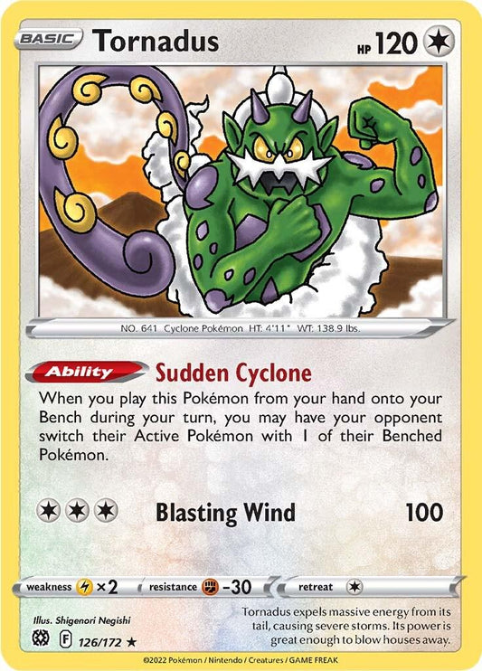 126/172 - Tornadus Reverse Holo - Brilliant Stars - Pokemon TCG