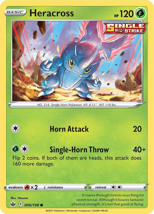006/198 - Heracross Reverse Holo - Chilling Reign - Pokemon TCG