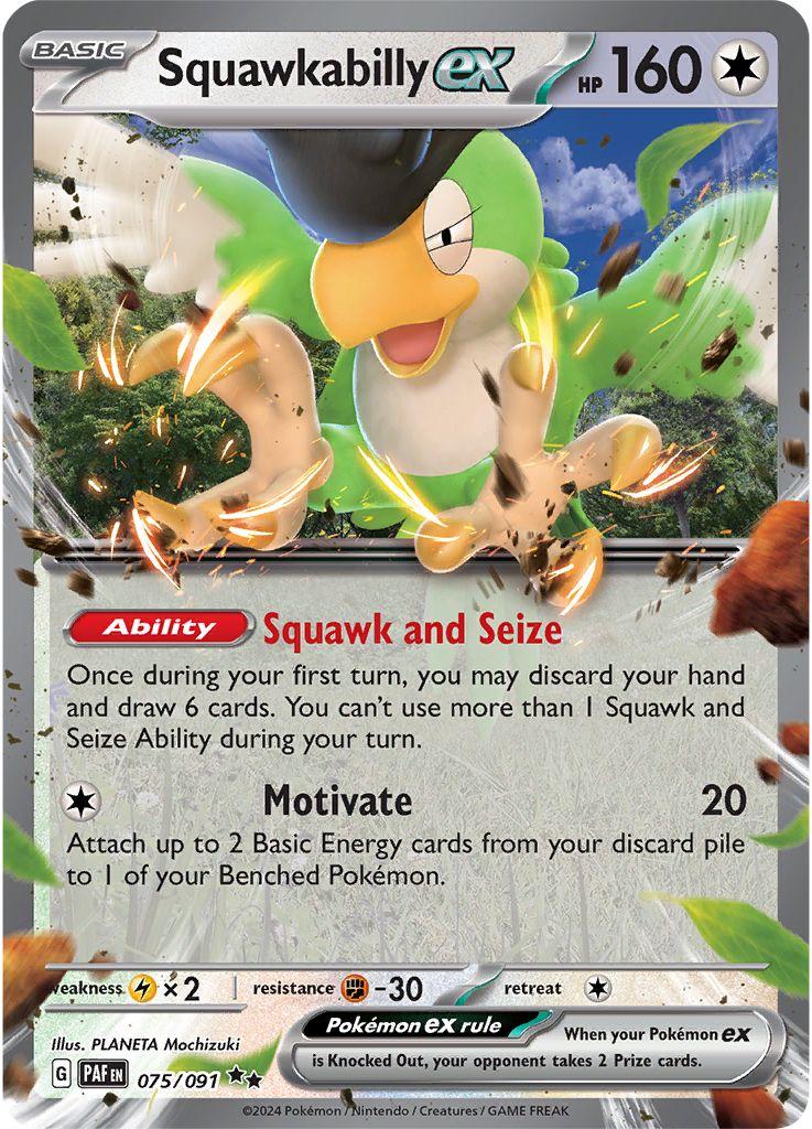 075/091 - Squawkabilly EX - Paldean Fates - Pokemon TCG