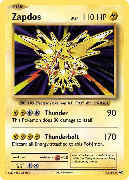 42/108 - Zapdos Holo - Evolutions - Pokemon TCG