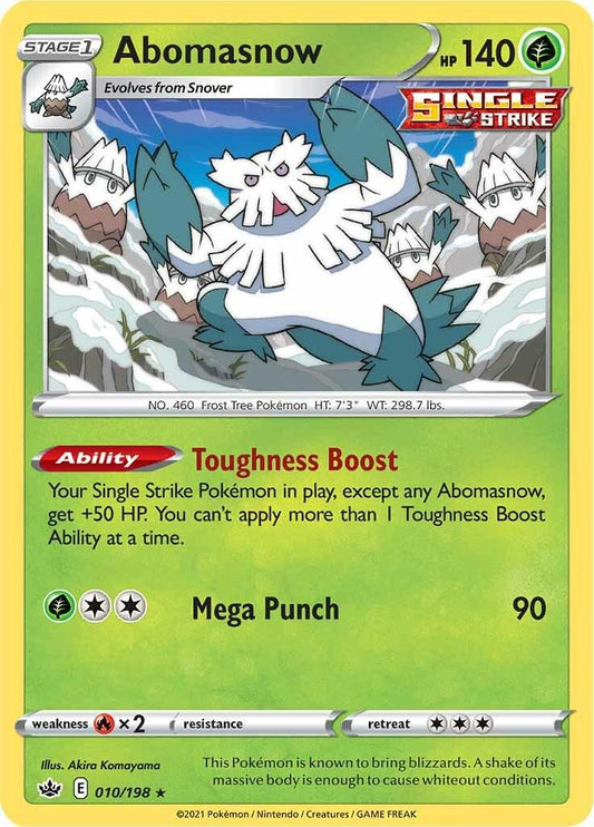 010/198 - Abomasnow Reverse Holo - Chilling Reign - Pokemon TCG