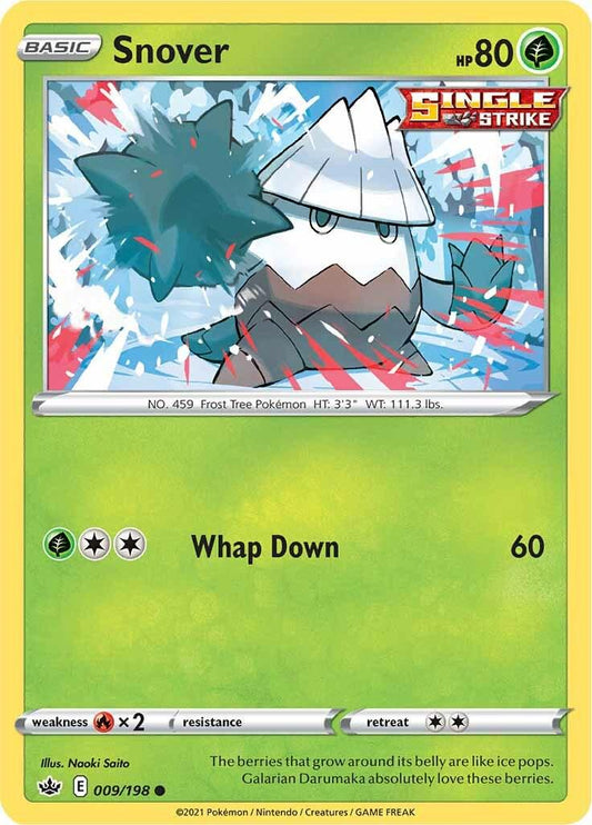 009/198 - Snover Reverse Holo - Chilling Reign - Pokemon TCG