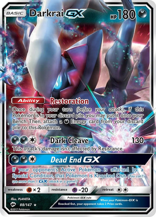 088/147 - Darkrai GX - Burning Shadows - Pokemon TCG
