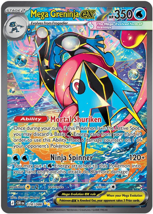116/086 - Greninja Ex - Chaos Rising - Pokemon TCG